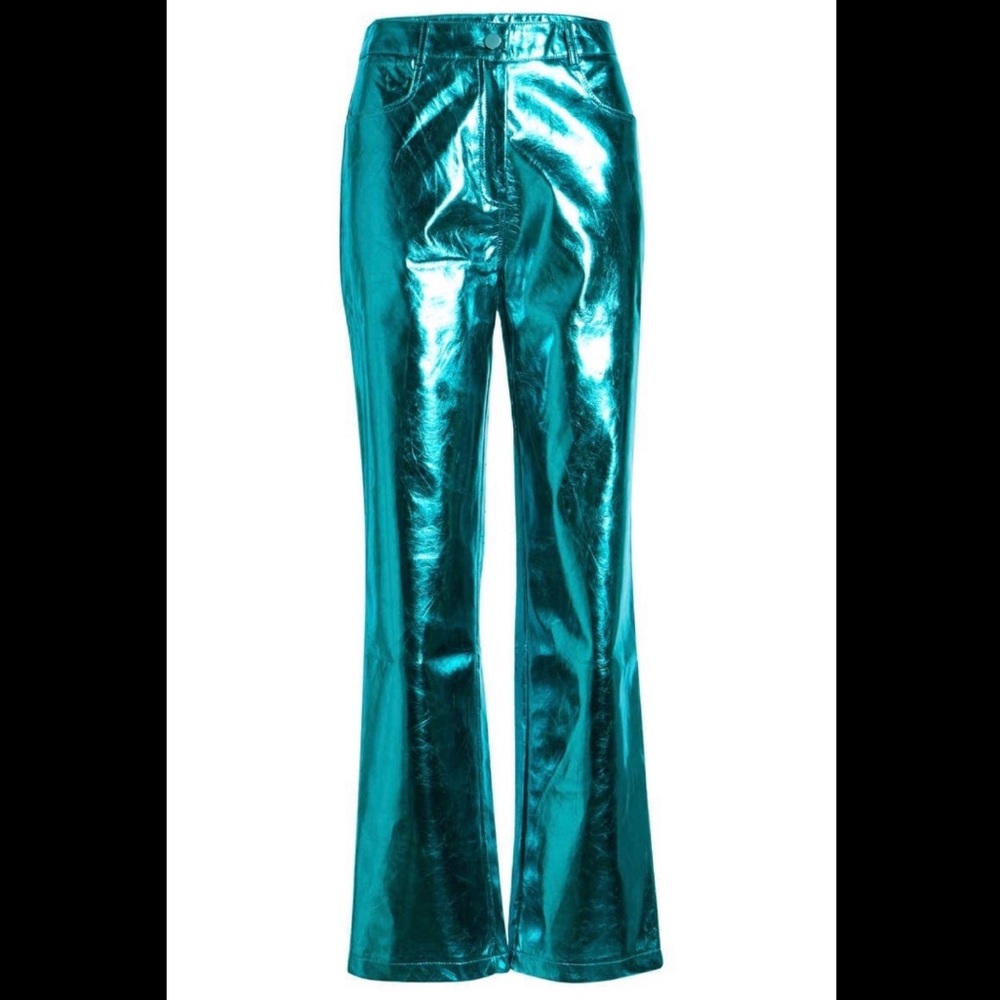 Amy Lynn Blue Metallic Lupe Pants - Picture 3 of 16